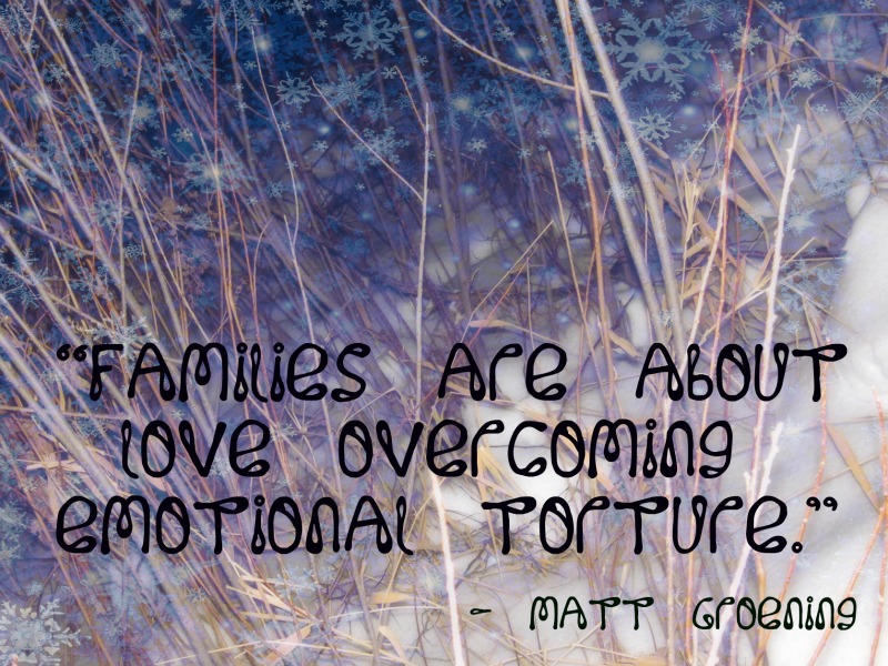 Family gatherings and family time at Christmas can create and magnify and point out painful problems that are hard to ignore, but we try to ignore the problems and put on a happy face.